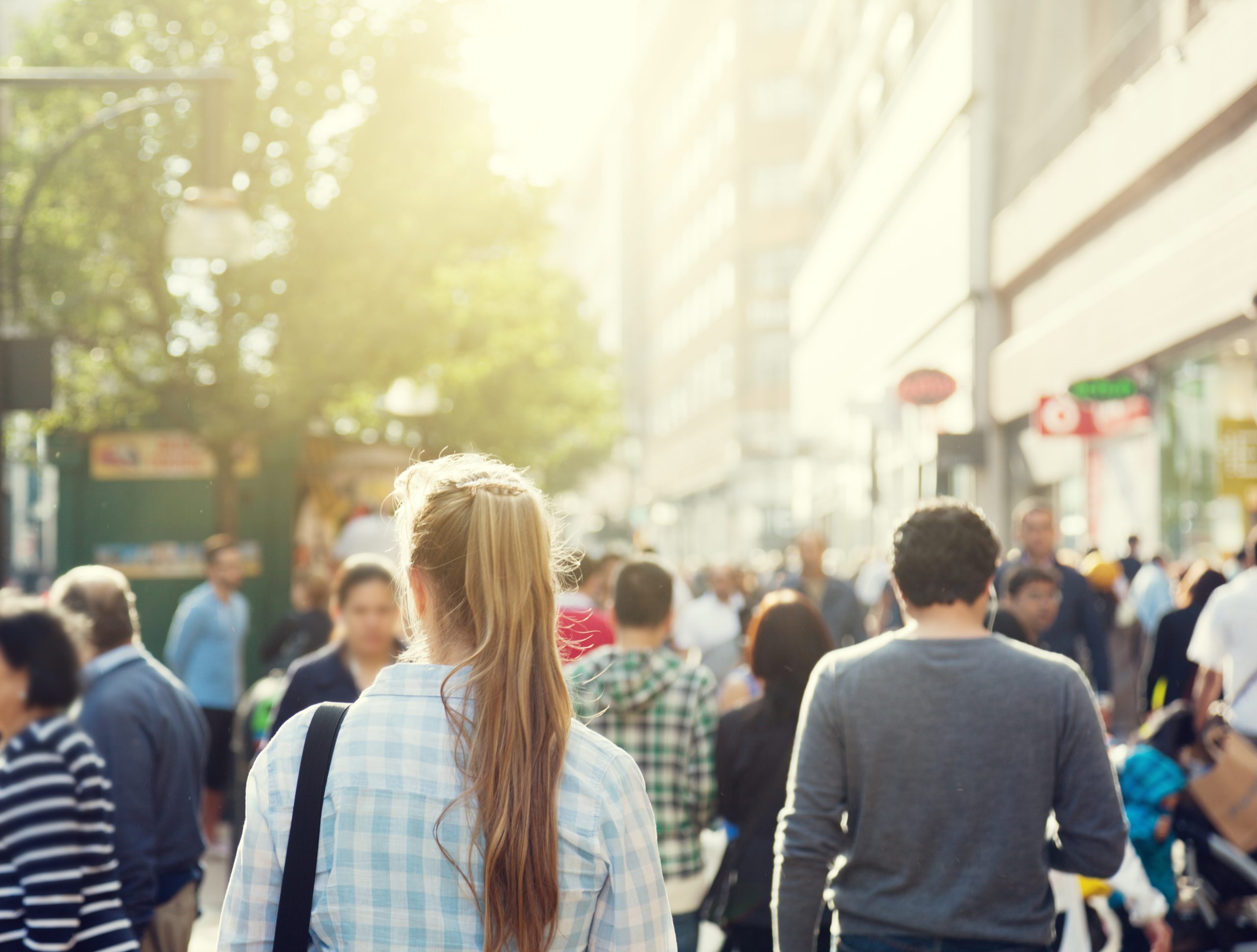 young woman on street