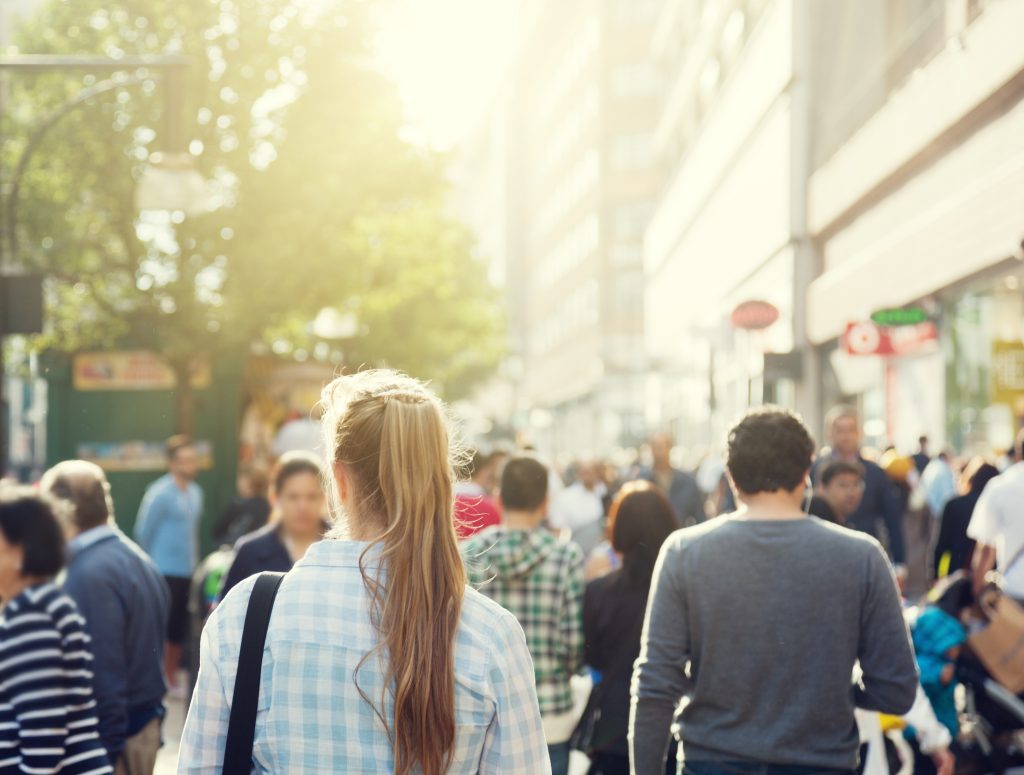 young woman on street